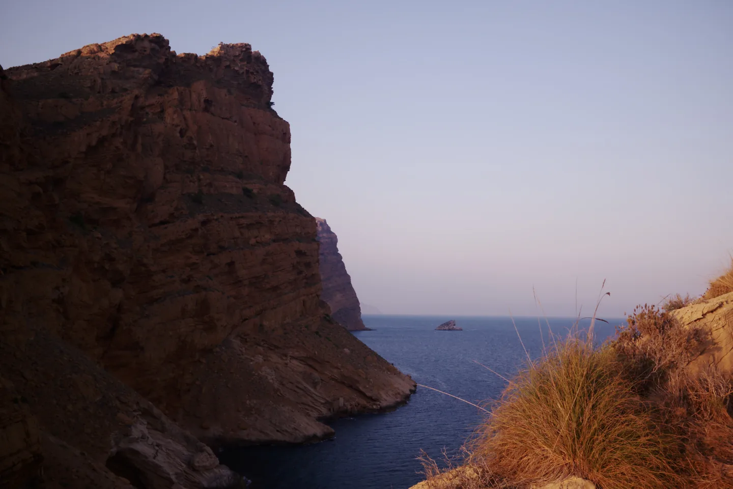 Rocky coastal cliffs of Serra Gelada above the Mediterranean near Benidorm